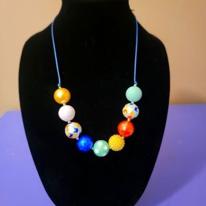 Nautical crab themed large beaded necklace